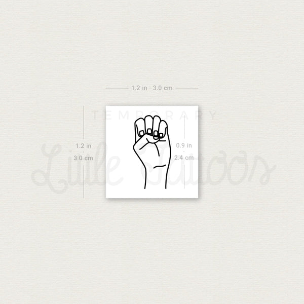 Sign Language E Temporary Tattoo - Set of 3