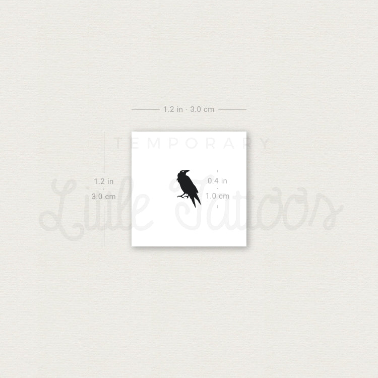 Tiny Crow Temporary Tattoo - Set of 3