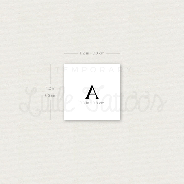 Uppercase Alpha Temporary Tattoo - Set of 3