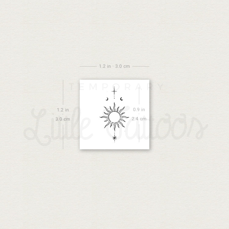 Tiny Sun By Stefano Mazza Temporary Tattoo - Set of 3