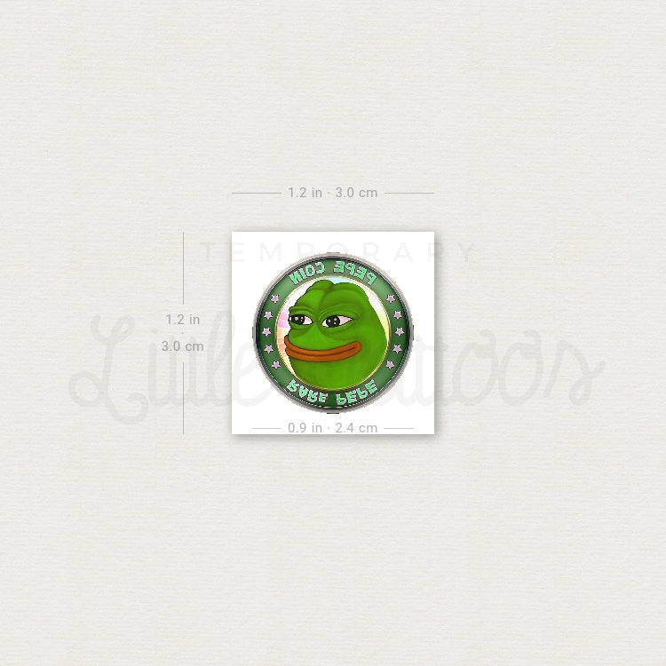 Pepecoin Temporary Tattoo - Set of 3