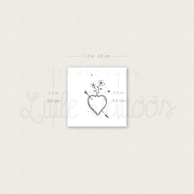 Little Heart And Arrow Temporary Tattoo By Stefano Mazza - Set of 3