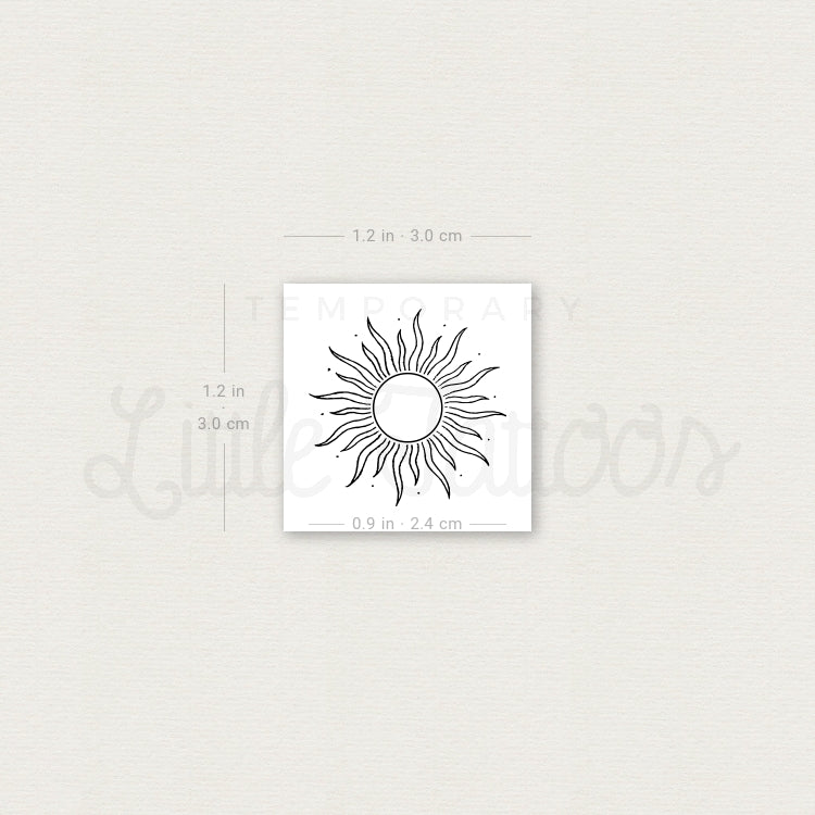 Little Shining Sun Temporary Tattoo - Set of 3