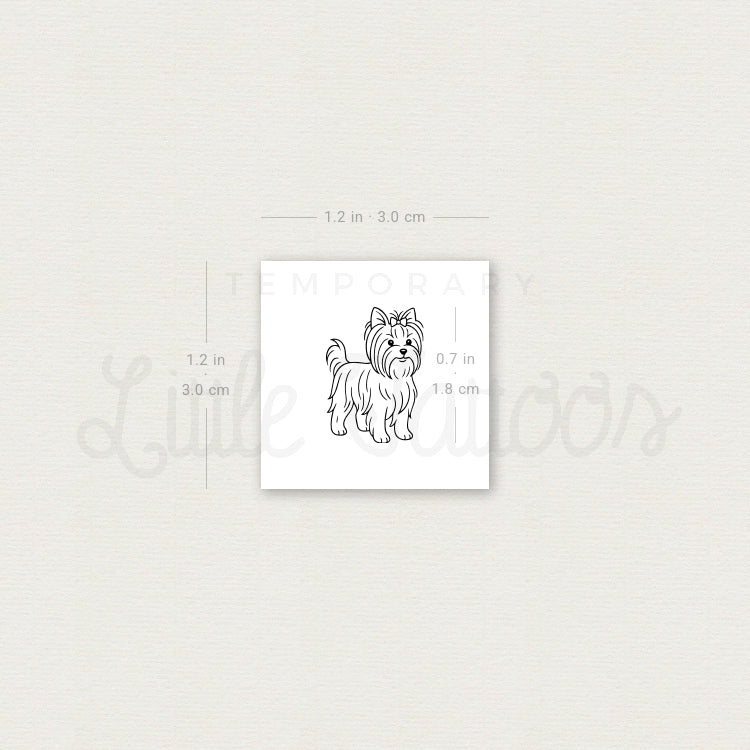 Little Yorkshire Terrier Temporary Tattoo - Set of 3