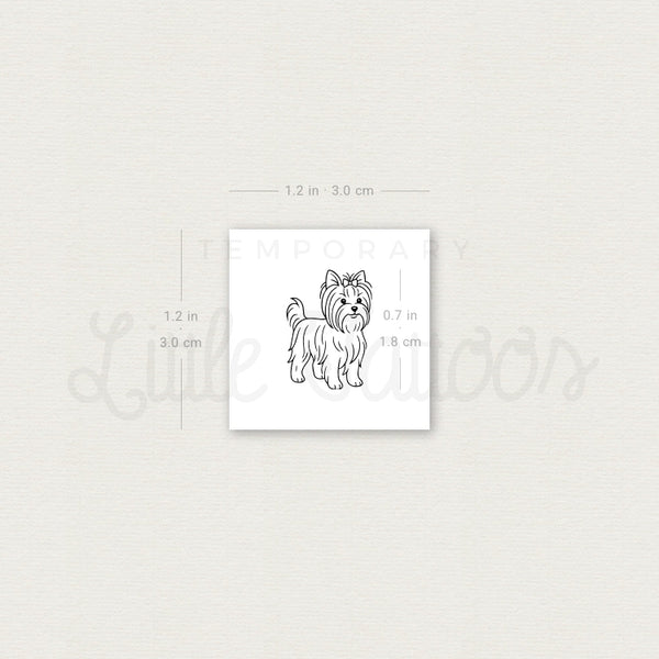 Little Yorkshire Terrier Temporary Tattoo - Set of 3