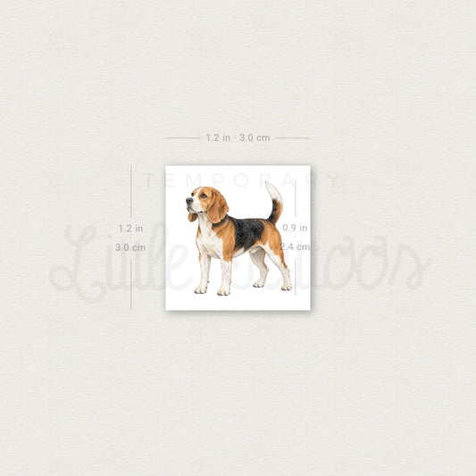 Watercolor Beagle Temporary Tattoo - Set of 3