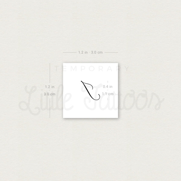 Letter I Script Temporary Tattoo - Set of 3