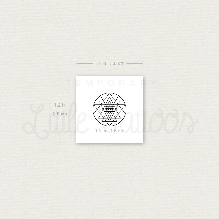 Little Sri Yantra Temporary Tattoo - Set of 3