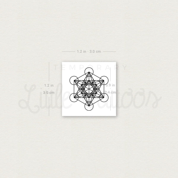 Small Metatron's Cube Temporary Tattoo - Set of 3