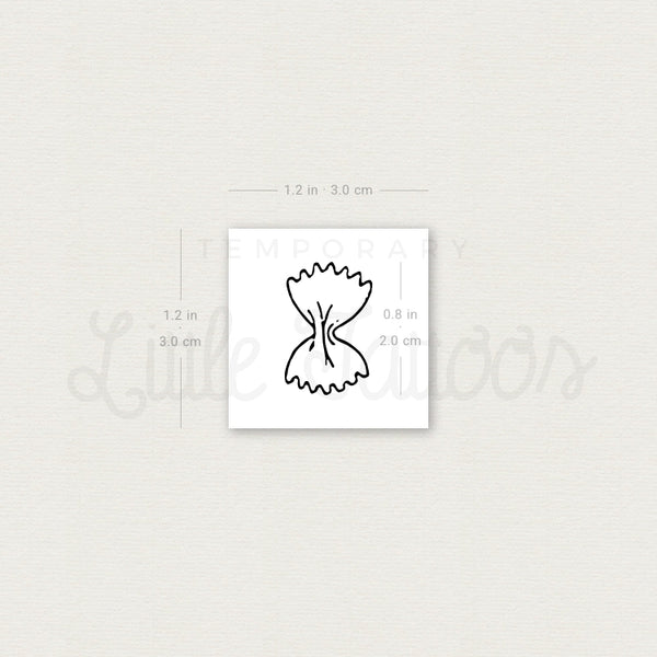 Small Farfalle Pasta Temporary Tattoo - Set of 3