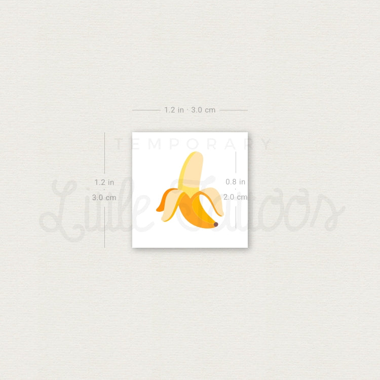 Banana Emoji Temporary Tattoo - Set of 3