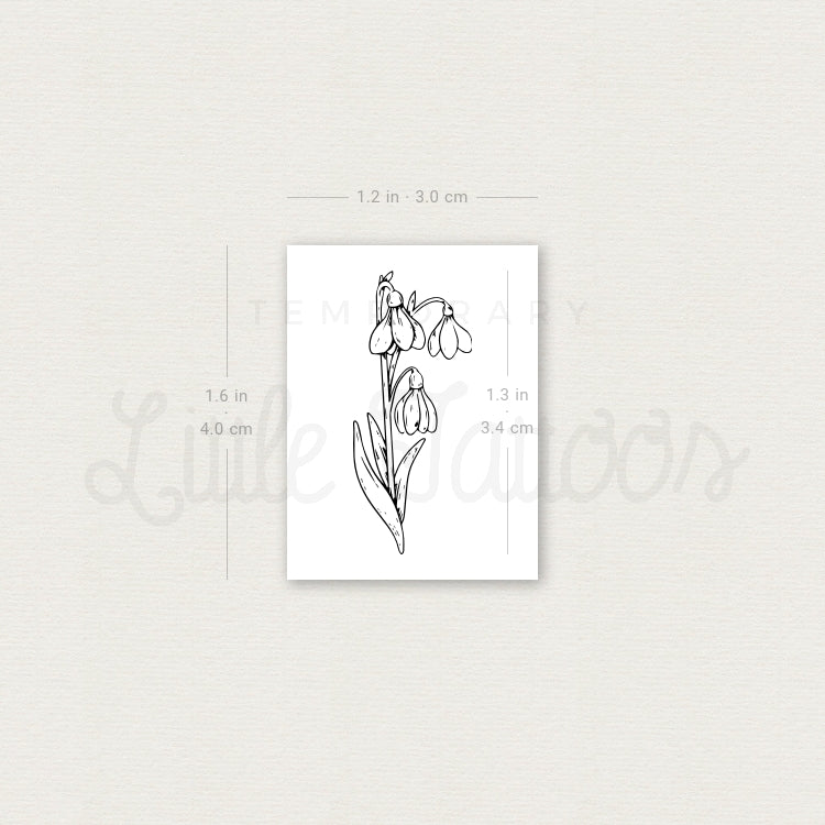 Snowdrop Temporary Tattoo - Set of 3