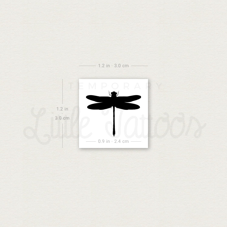 Black Dragonfly Temporary Tattoo - Set of 3