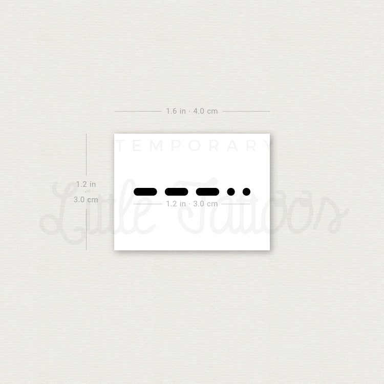 Morse Code 2 Temporary Tattoo - Set of 3
