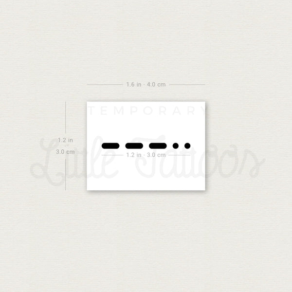 Morse Code 2 Temporary Tattoo - Set of 3