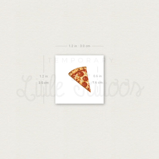 Pepperoni Pizza Slice Temporary Tattoo - Set of 3