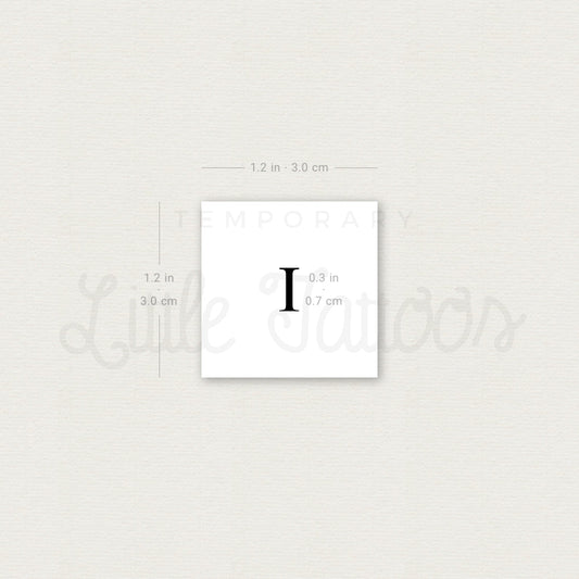 Uppercase Iota Temporary Tattoo - Set of 3