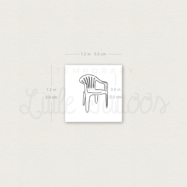 Plastic Chair Temporary Tattoo - Set of 3