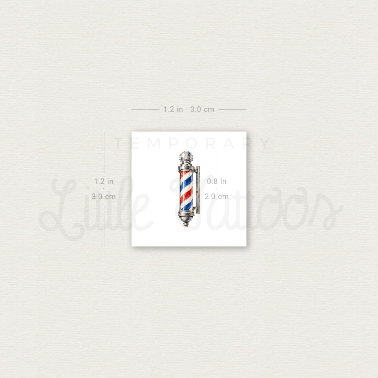 Barber Pole Temporary Tattoo - Set of 3