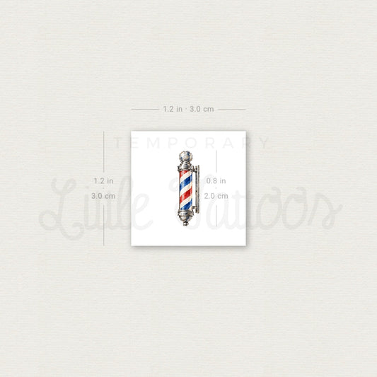 Barber Pole Temporary Tattoo - Set of 3