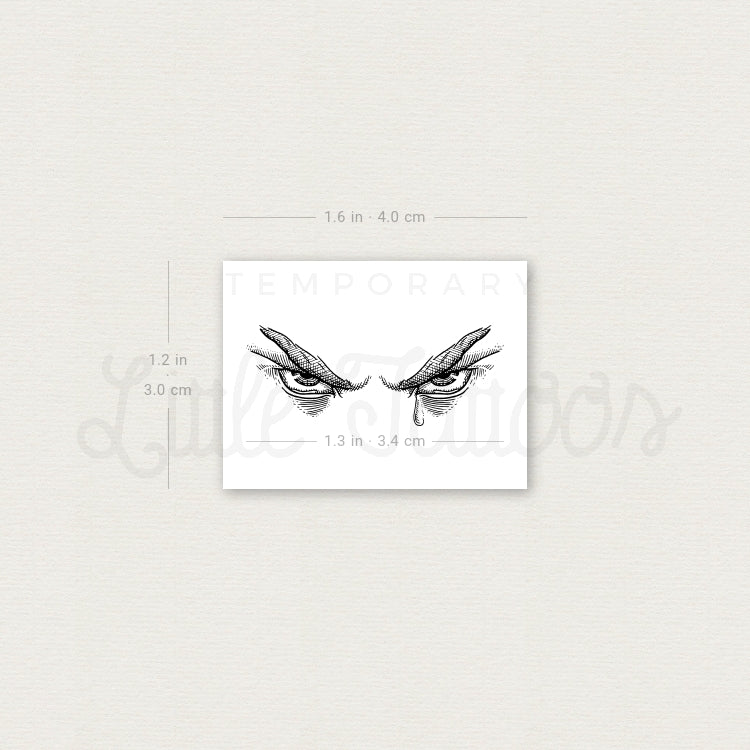The Fallen Angel's Gaze Temporary Tattoo - Set of 3