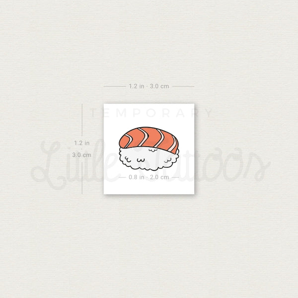 Salmon Nigiri Temporary Tattoo - Set of 3