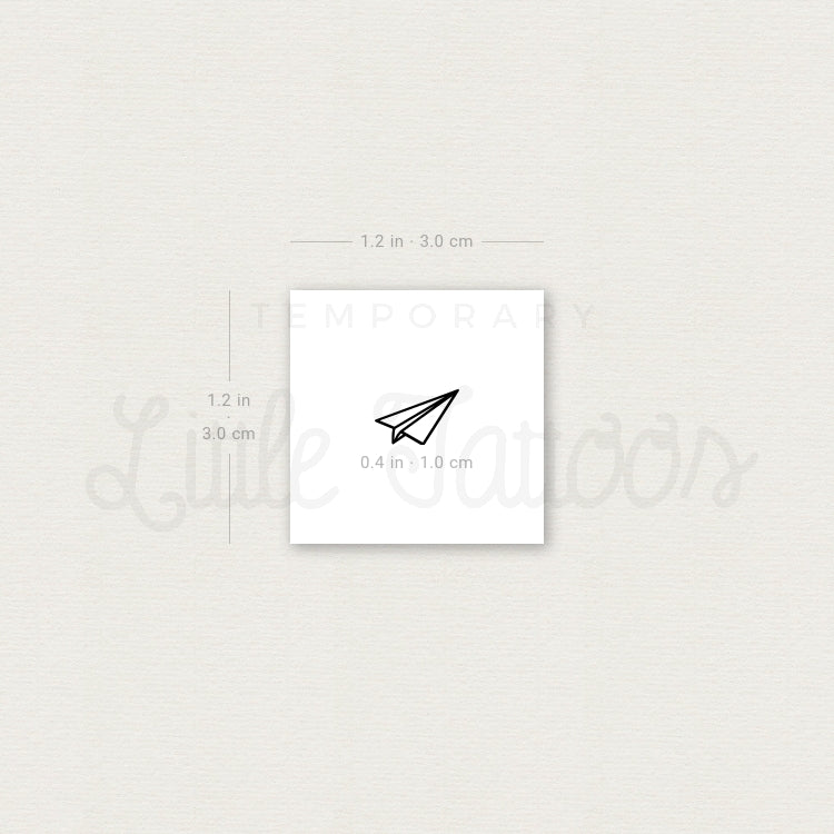 Tatuaje temporal de avión de papel pequeño (juego de 3)