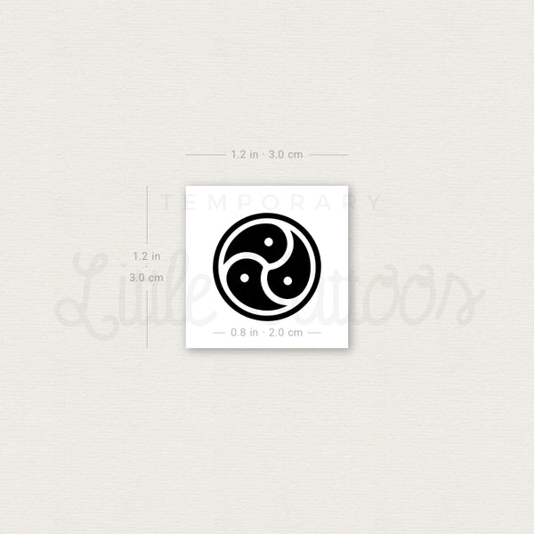 BDSM Triskele Temporary Tattoo - Set of 3
