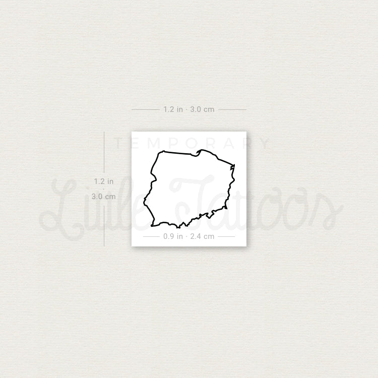 Tatuaje temporal del mapa de Polonia (juego de 3)