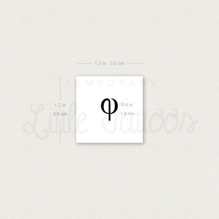 Phi Temporary Tattoo - Set of 3