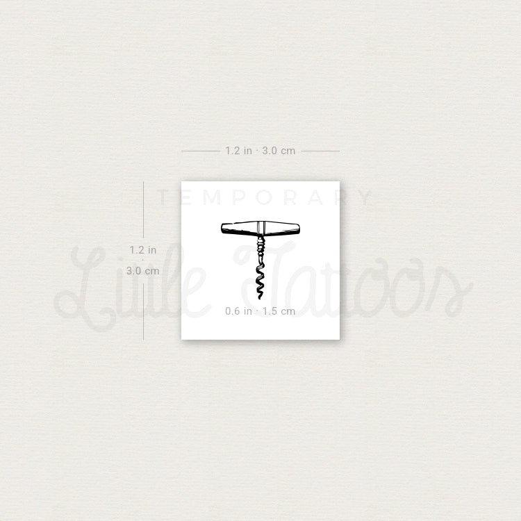 Corkscrew Temporary Tattoo - Set of 3