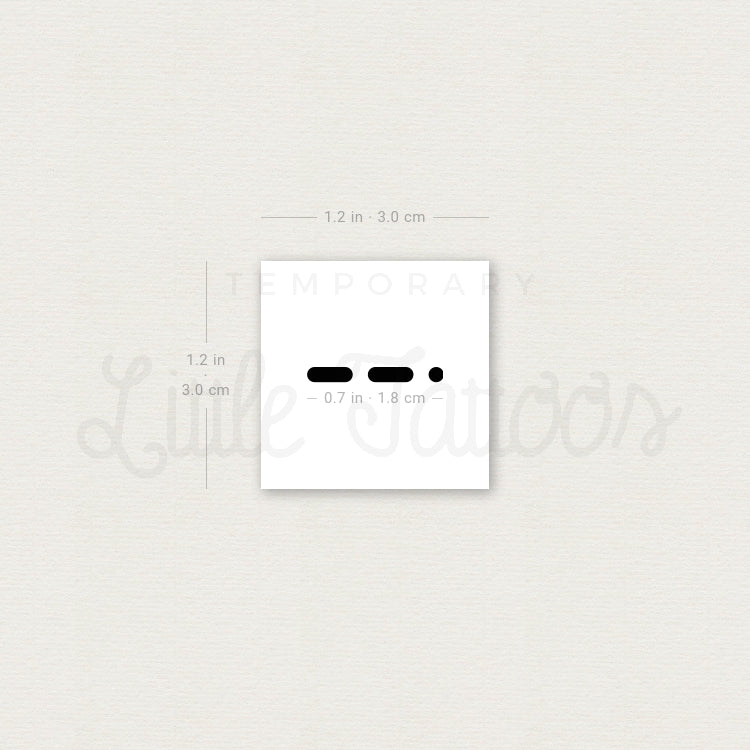 Morse Code W Temporary Tattoo - Set of 3