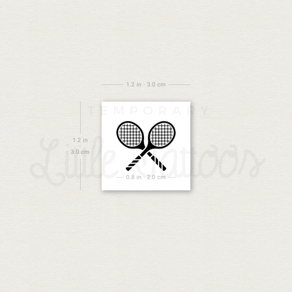 Tennis Racquets Temporary Tattoo - Set of 3