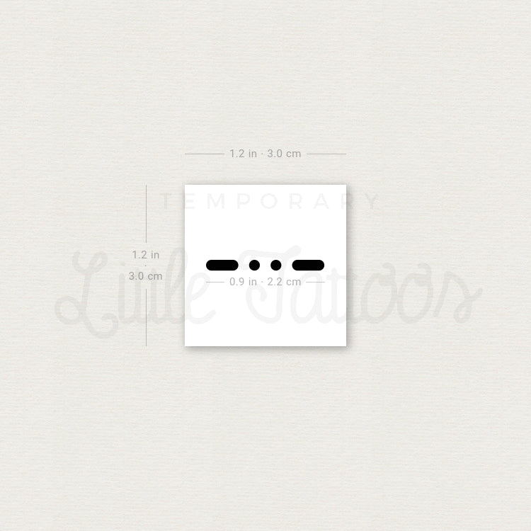 Morse Code X Temporary Tattoo - Set of 3