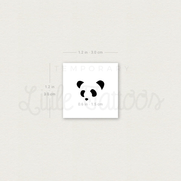 Minimalist Panda Face Temporary Tattoo - Set of 3