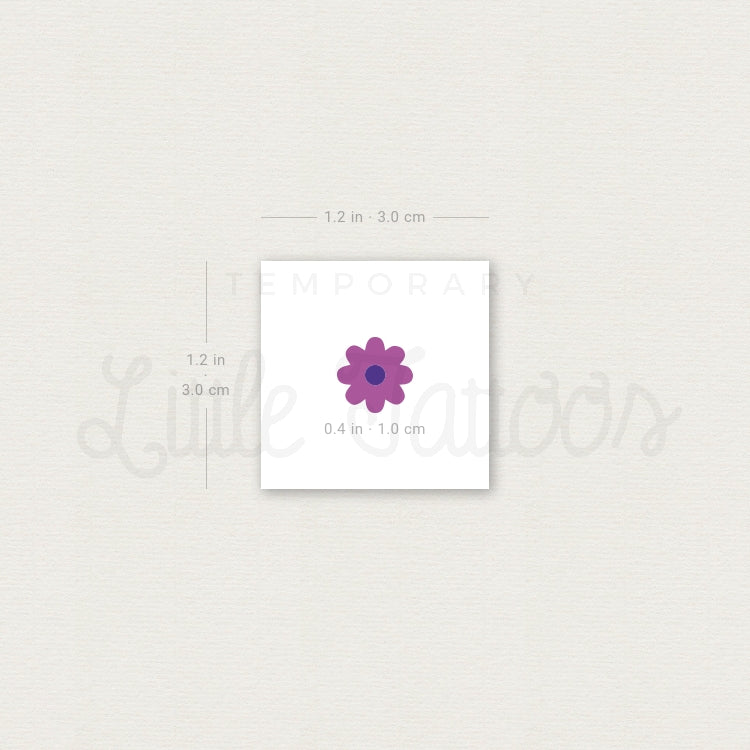 Purple Flower Temporary Tattoo - Set of 3