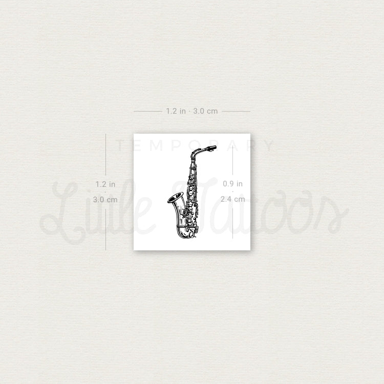 Tatuaje temporal de Saxofón - Juego de 3