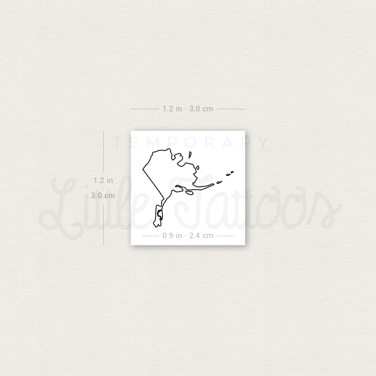 Tatuaje temporal del contorno del mapa de Alaska (juego de 3)