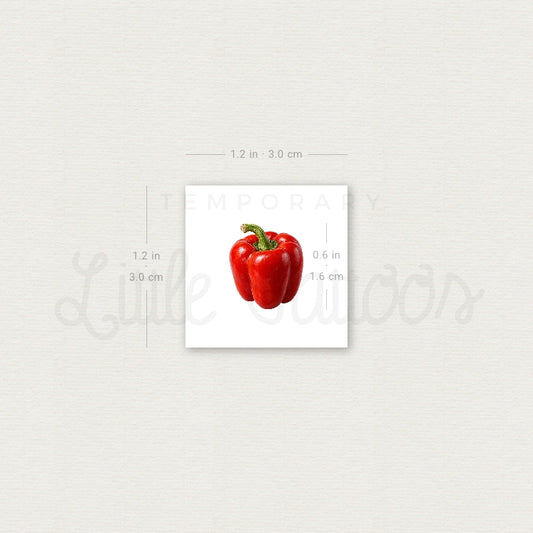 Bell Pepper Temporary Tattoo - Set of 3