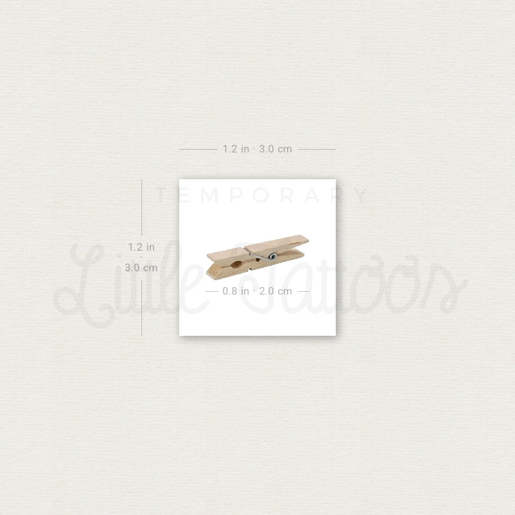 Clothespins Temporary Tattoo - Set of 3