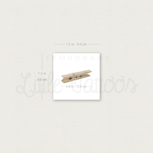 Clothespins Temporary Tattoo - Set of 3