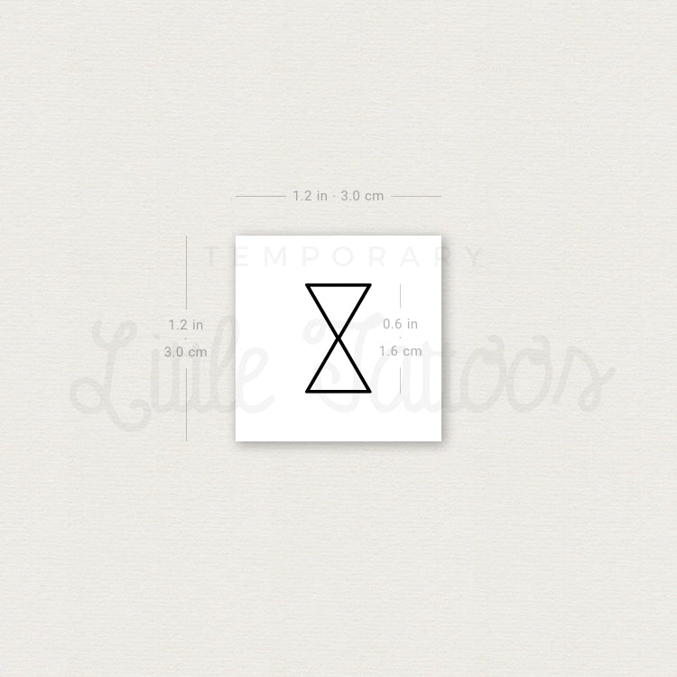 Minimalist Hourglass Temporary Tattoo - Set of 3