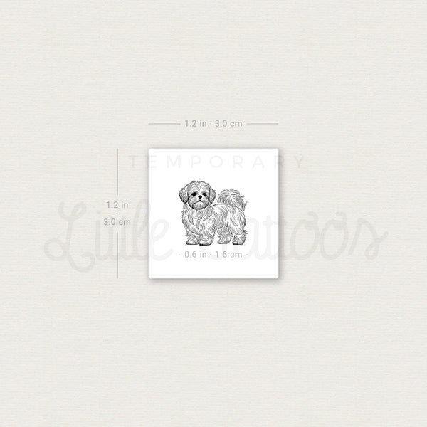 Tiny Shih Tzu Temporary Tattoo - Set of 3