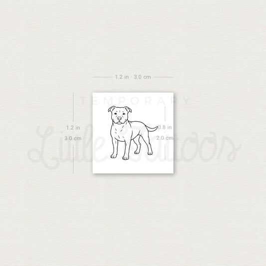 Small Pit Bull Temporary Tattoo - Set of 3