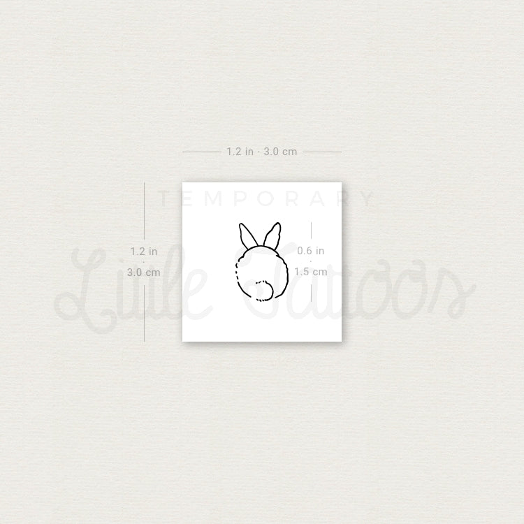 Rabbit Tail Temporary Tattoo - Set of 3