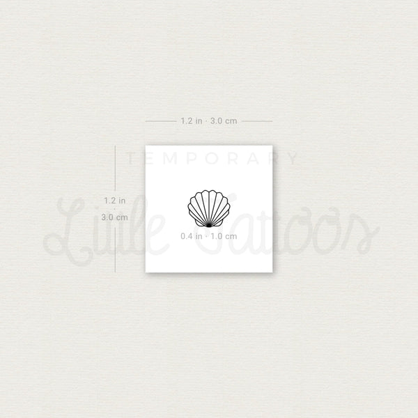 Tiny Scallop Shell Temporary Tattoo - Set of 3