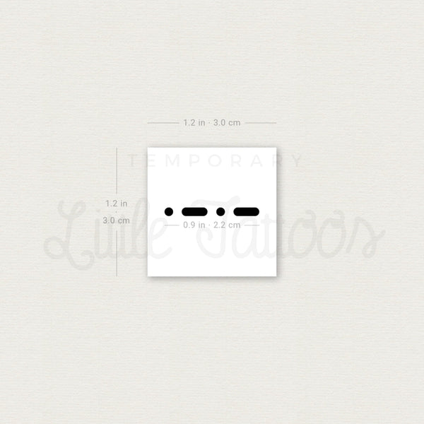 Morse Code C Temporary Tattoo - Set of 3