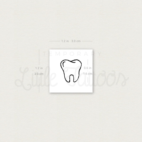 Tooth Temporary Tattoo - Set of 3