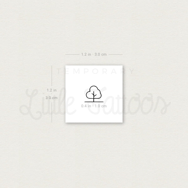 Minimalist Tree Temporary Tattoo - Set of 3