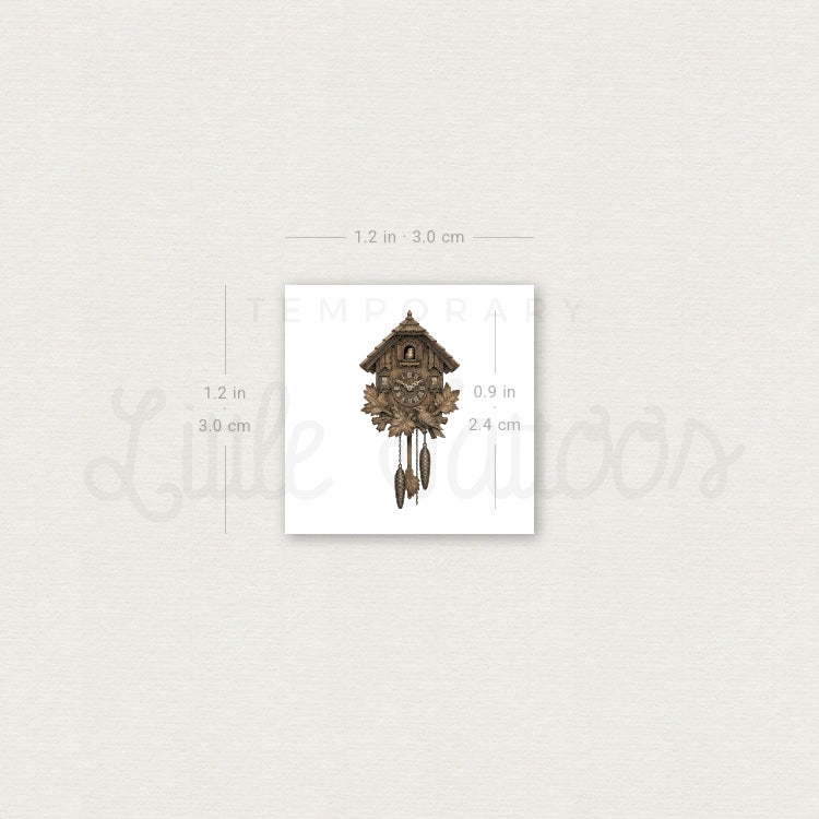 Cuckoo Clock Temporary Tattoo - Set of 3